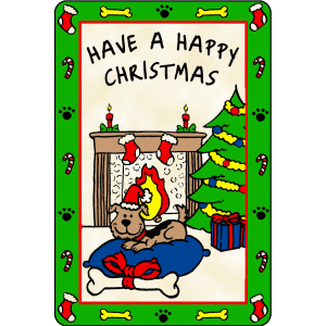 Edible Rawhide Christmas Card Have a Happy Christmas