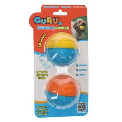 Guru Crunch & Squeak Ball 2pk Guru Crunch & Squeak Ball 2pk